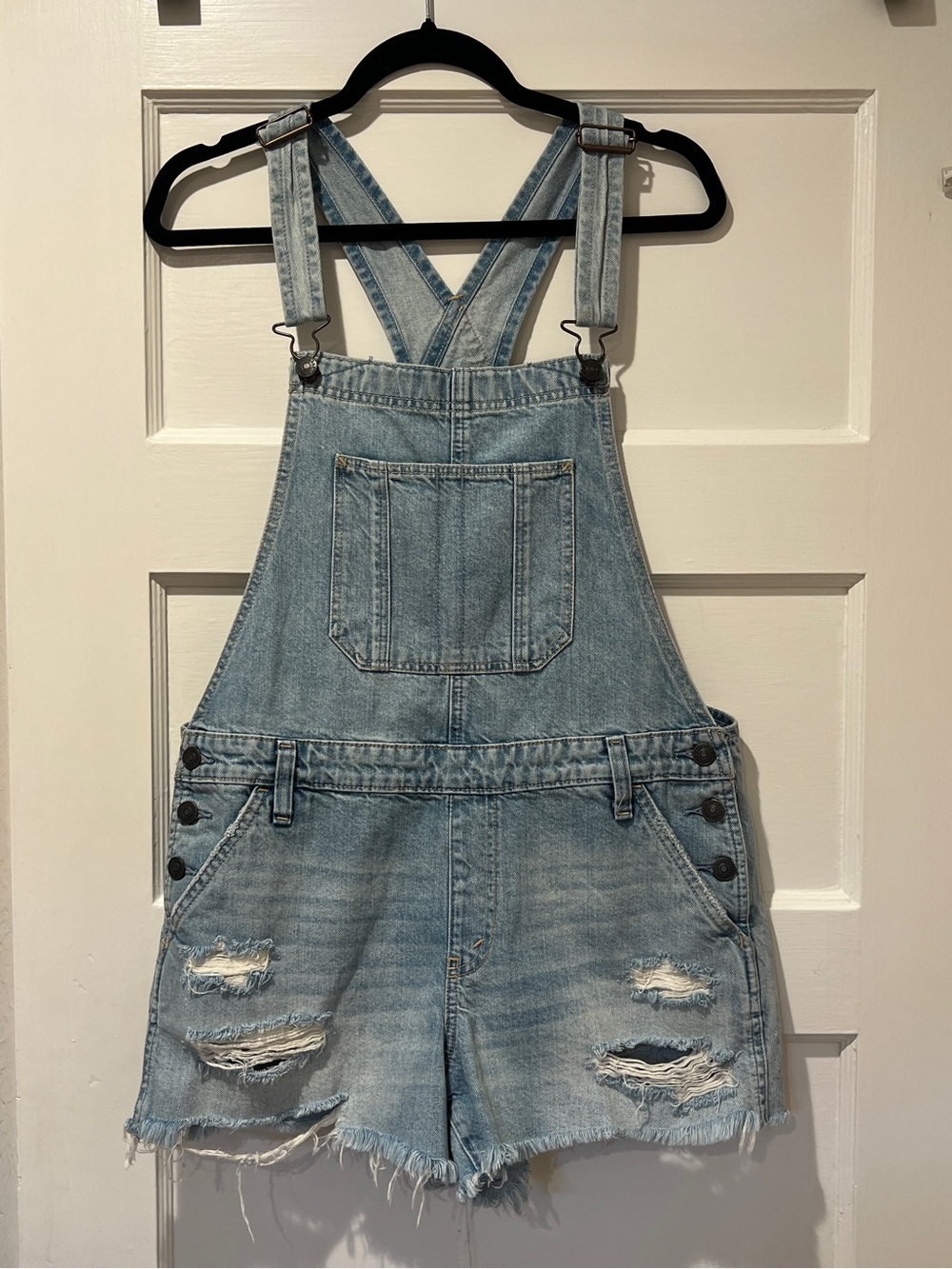 Abercrombie & Fitch Light Blue Denim Overalls
